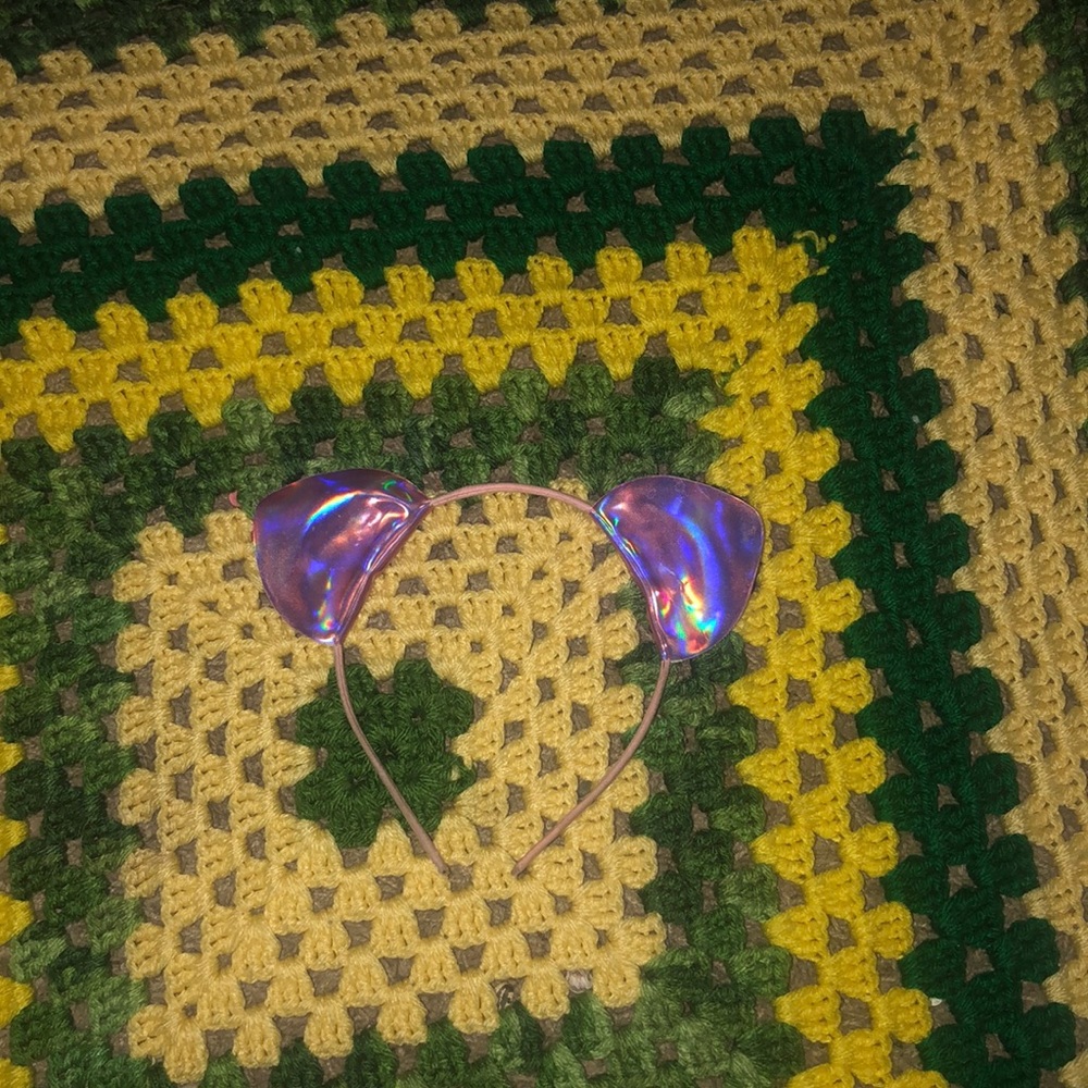 Pink holographic pig ears